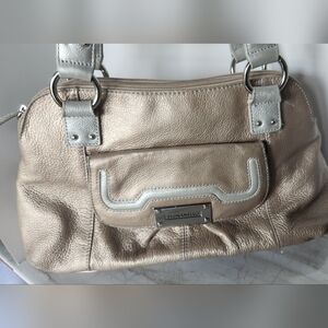 Tignanello Silver/Gold Shoulder Bag with Metallic Finish